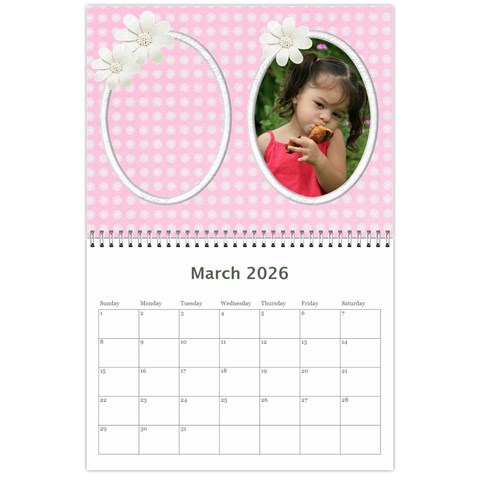 Happy Pink 2026 (any Year) Calendar By Deborah Mar 2026