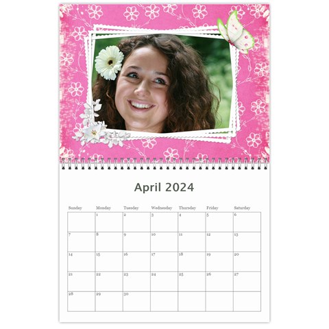 Happy Pink 2024 (any Year) Calendar By Deborah Apr 2024