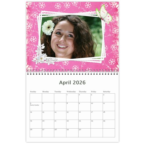 Happy Pink 2026 (any Year) Calendar By Deborah Apr 2026