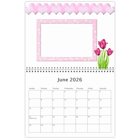 Happy Pink 2026 (any Year) Calendar By Deborah Jun 2026