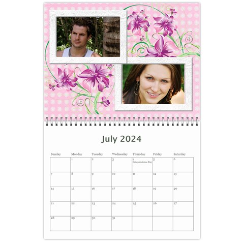 Happy Pink 2024 (any Year) Calendar By Deborah Jul 2024
