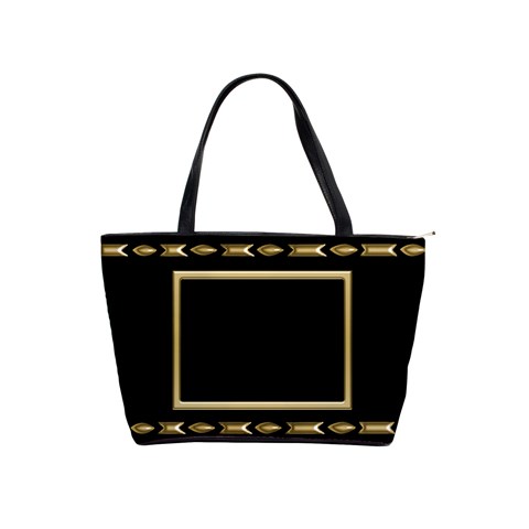 Black And Gold Shoulder Bag By Deborah Front