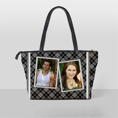 Black And Silver Checked Shoulder Bag By Deborah Back