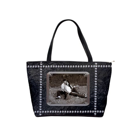 Black Diamond Classic Shoulder Handbag By Lil Front