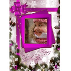 Happy New Year Greeting 5x7 Card (pink) - Greeting Card 5 x 7 Happy New Year Greeting 5x7 Card (pink) - Greeting Card 5 x 7
