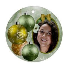 Shades of Pale Green Christmas Round Ornament - Ornament (Round)