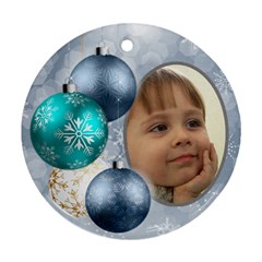 Shades of Pale blue Christmas Round Ornament - Ornament (Round) Shades of Pale blue Christmas Round Ornament - Ornament (Round)