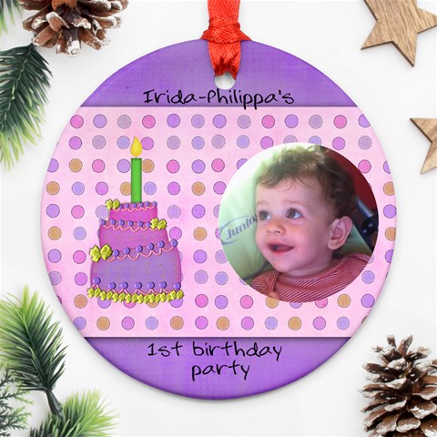 Irida Birthday Ornament By Marka20300 Front