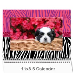 Zebra Glitter/Teen/Tween- calendar, 12 months,2025 - Wall Calendar 11  x 8.5  (12-Months)