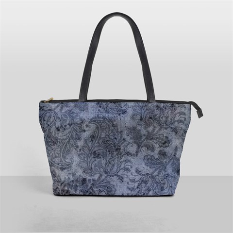 Weathered Blue Paisley Leaves Shoulder Bag By Bags n Brellas Front