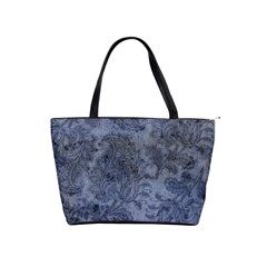 weathered blue paisley leaves shoulder bag - Classic Shoulder Handbag