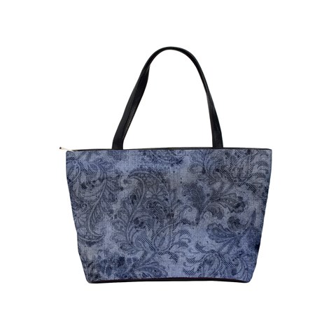 Weathered Blue Paisley Leaves Shoulder Bag By Bags n Brellas Back