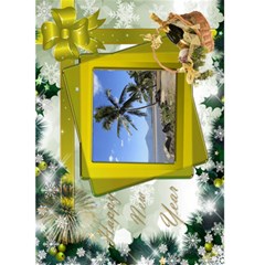 New Year Greeting 5x7 Card (Yellow) - Greeting Card 5  x 7 