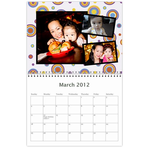2012 Calendar Friends By Rose Mar 2012
