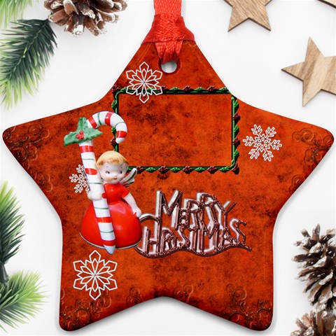 Angel Blonde Remember When 2024 2 Side Star Ornament By Ellan Back