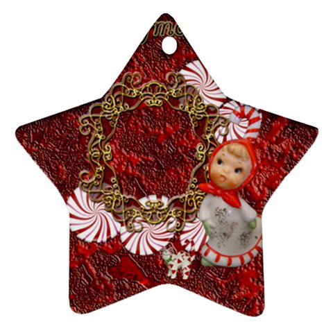 Star Candy Cane Christmas Ornament 2023 2 Side Ornament By Ellan Front