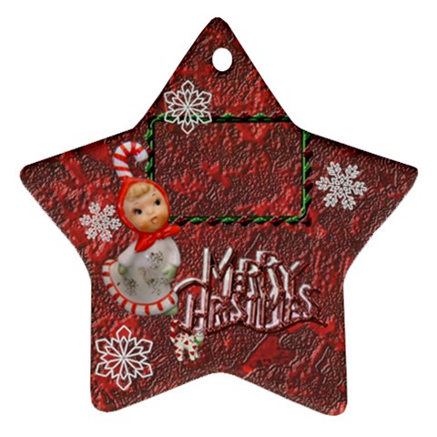 Star Candy Cane Christmas Ornament 2023 2 Side Ornament By Ellan Back
