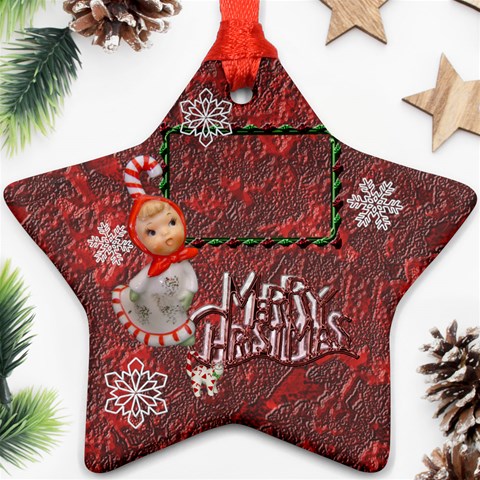 Star Candy Cane Christmas Ornament 2024 2 Side Ornament By Ellan Back