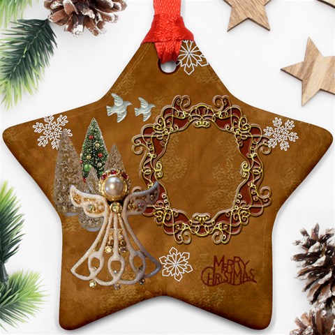 Gold Angel 2024 Christmas Ornament 2 Side By Ellan Front