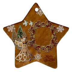 Gold angel 2023 Christmas ornament 2 SIDE - Star Ornament (Two Sides)