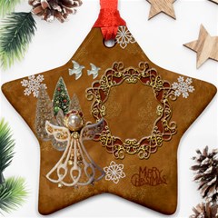 Gold angel 2023 Christmas ornament 2 SIDE - Star Ornament (Two Sides)