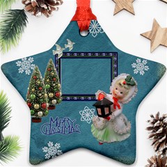 Lantern girl 2023 Christmas ornament 2 SIDE - Star Ornament (Two Sides)