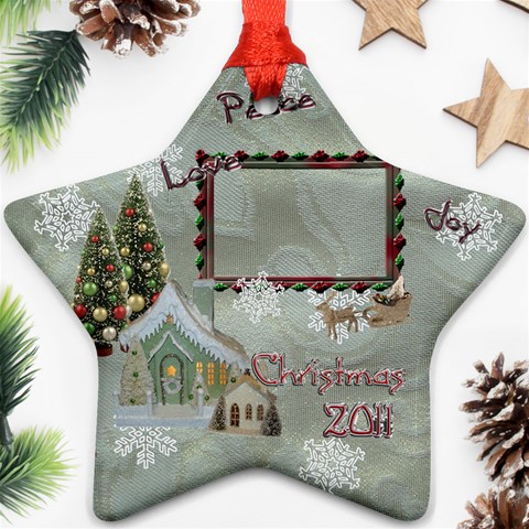 Village Peace Love Joy 2024 Christmas Ornament 2 Side By Ellan Front