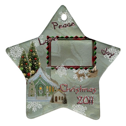 Village Peace Love Joy 2023 Christmas Ornament 2 Side By Ellan Front
