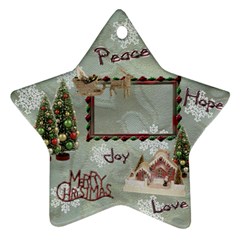 Village Peace Love Joy 2011 Christmas Ornament 2 Side By Ellan Back