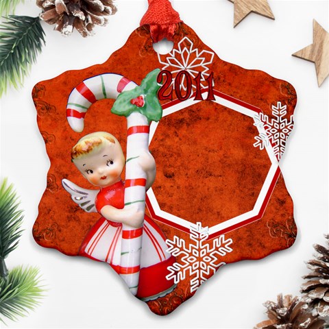 Angel Blonde Snowflake Ornament By Ellan Front