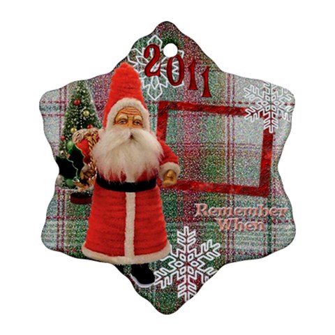 Old Fashioned Santa Remember When Snowflake Ornament By Ellan Front