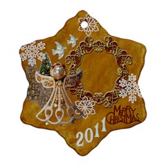 Gold angel 2 SIDE snowflake ornament - Snowflake Ornament (Two Sides)