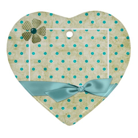 Covered In Teal Heart Ornament 1 By Lisa Minor Front
