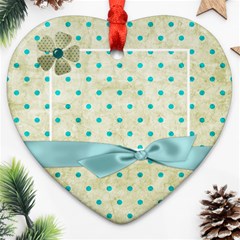 Covered in Teal Heart Ornament 1 - Ornament (Heart)