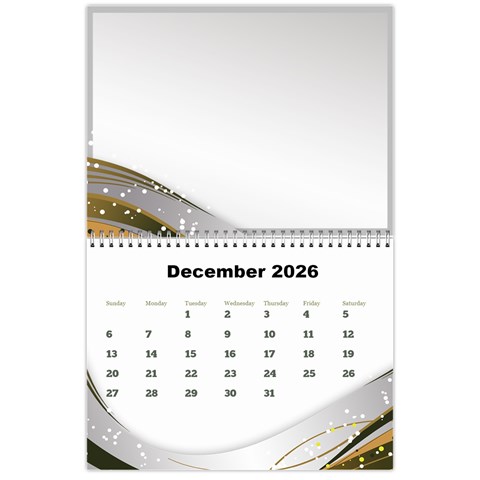 Silver Flash 2026 Calendar  Large Numbers By Deborah Dec 2026