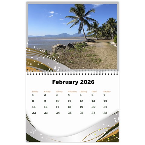 Silver Flash 2026 Calendar  Large Numbers By Deborah Feb 2026