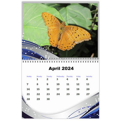 Silver Flash 2024 Calendar  Large Numbers By Deborah Apr 2024
