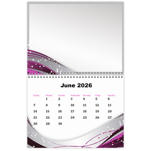 Silver Flash 2026 Calendar  Large Numbers By Deborah Jun 2026