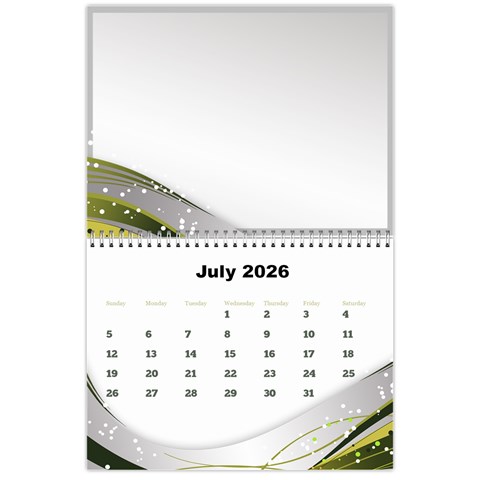 Silver Flash 2026 Calendar  Large Numbers By Deborah Jul 2026