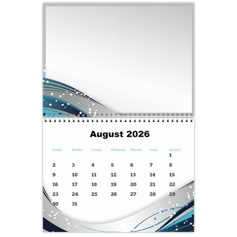 Silver Flash 2026 Calendar  Large Numbers By Deborah Aug 2026