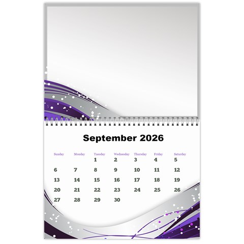 Silver Flash 2026 Calendar  Large Numbers By Deborah Sep 2026