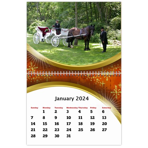 2024 Calendar With Class And Large Numbers By Deborah Jan 2024
