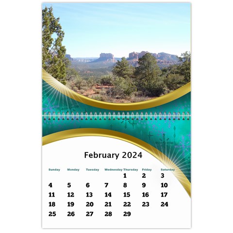 2024 Calendar With Class And Large Numbers By Deborah Feb 2024