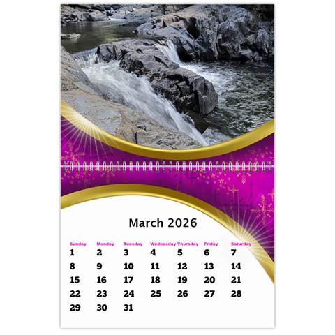 2026 Calendar With Class And Large Numbers By Deborah Mar 2026