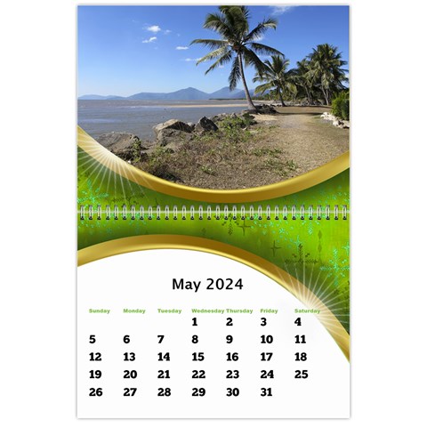 2024 Calendar With Class And Large Numbers By Deborah May 2024