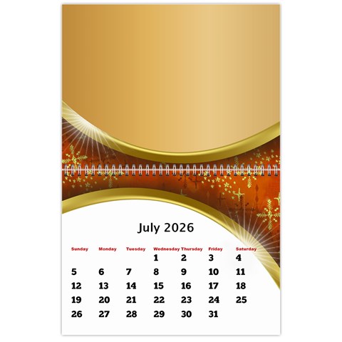 2026 Calendar With Class And Large Numbers By Deborah Jul 2026