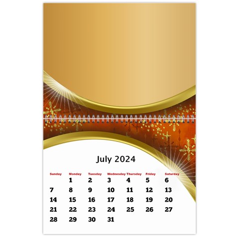 2024 Calendar With Class And Large Numbers By Deborah Jul 2024