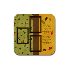 Everlasting Autumn Falling Leaves Coaster - Rubber Coaster (Square)