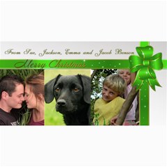 Three picture 4x8 photo card Christmas (green) - 4  x 8  Photo Cards