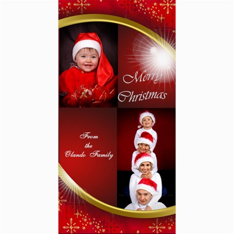 Merry Christmas 4x8 Photo Card (red) By Deborah 8 x4  Photo Card - 5